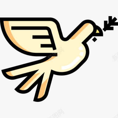 五一鸽子鸽子和平人权直线颜色图标图标