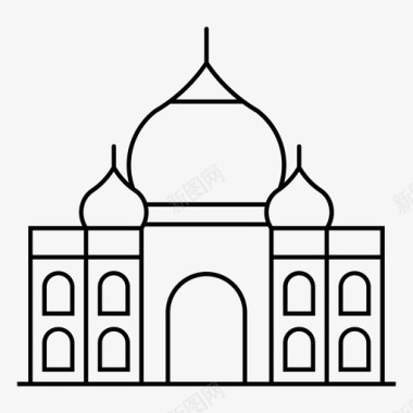 泰姬陵阿格拉古印度图标图标