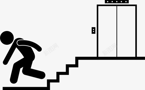 使用楼梯电梯逃生图标图标
