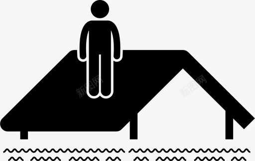 洪水逃生房屋图标图标