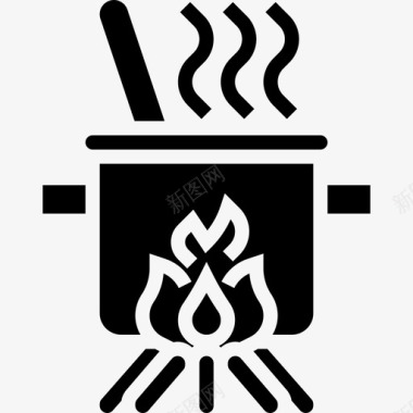 沸腾野餐元素2字形图标图标