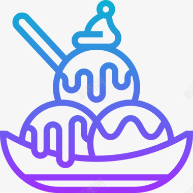 冰淇淋甜味和糖果5梯度图标图标