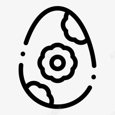 彩蛋复活节鲜花图标图标