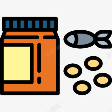 鱼油药物2原色图标图标