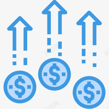 投资增长投资32蓝色图标图标