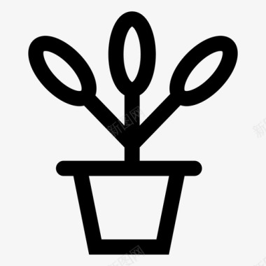 仙人掌植物盆栽植物图标图标