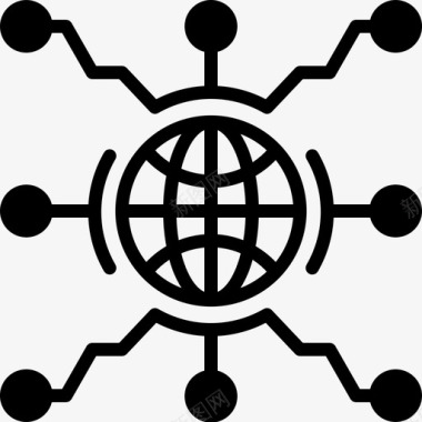 数字化素材全球网络通信数字化图标图标