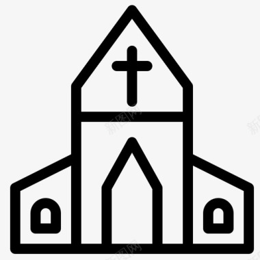 教堂十字架复活节图标图标