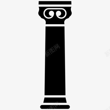 柱形灯柱式灯台灯图标图标