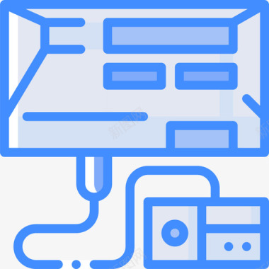 游戏机八十年代16蓝色图标图标