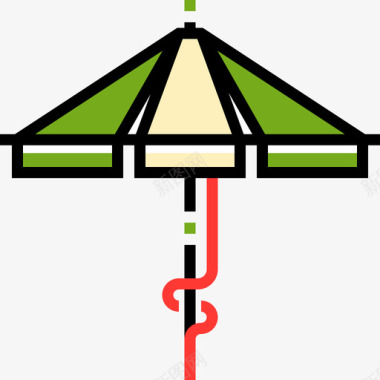 伞bbq21线性颜色图标图标