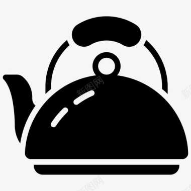 厨房用具茶壶水壶厨房用具图标图标