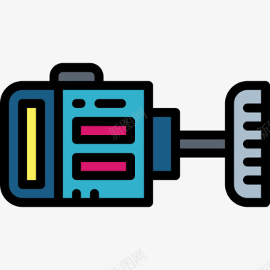 大功率电机电机机器人机器3线性颜色图标图标