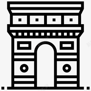 凯旋门纪念碑巴黎图标图标