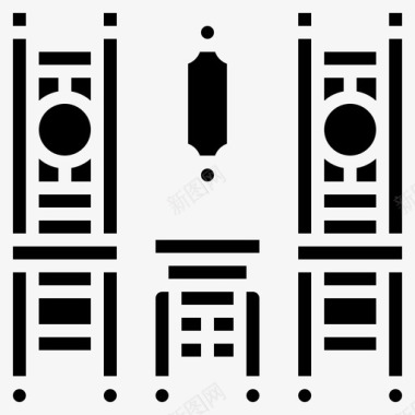 中式传统贺卡家具中式椅子装饰图标图标