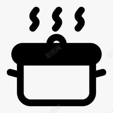平底锅锅烹饪锅炊具图标图标