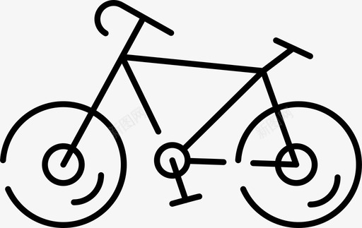 运动人物自行车健身运动图标图标