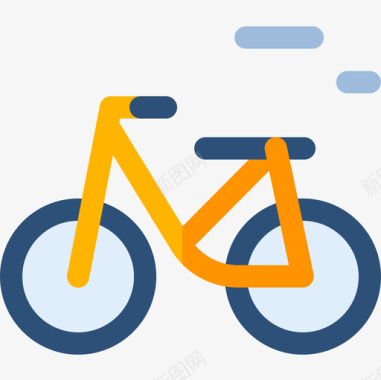 自行车自行车生态163扁平图标图标