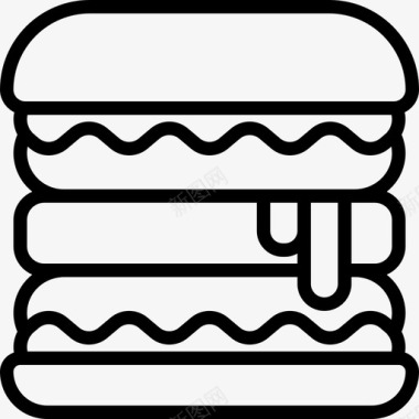 汉堡街头食品3直系图标图标