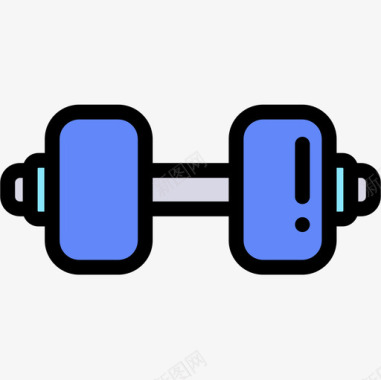 生活提示哑铃活跃的生活方式16线性颜色图标图标