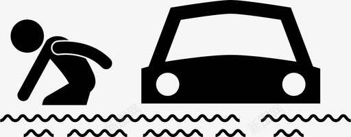 防淹车逃生车辆图标图标
