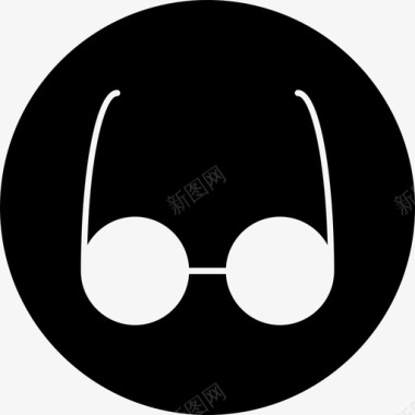 圆形太阳镜眼镜太阳镜时尚圆形填充物图标图标