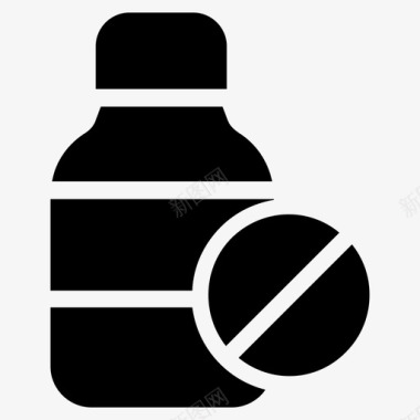 药丸罐药瓶药品图标图标