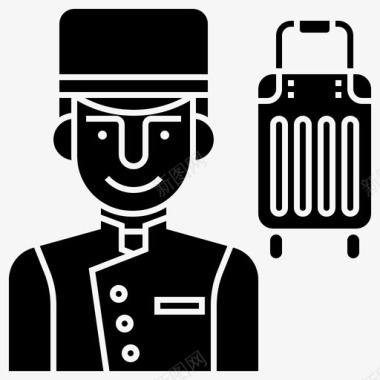 行李员酒店服务图标图标