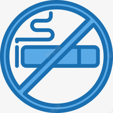 禁止吸烟机场70蓝色图标图标