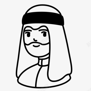 矢量人物素材阿拉伯人物头像伊斯兰教人物图标图标