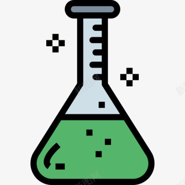 球形烧杯图标烧杯药物2线性颜色图标图标