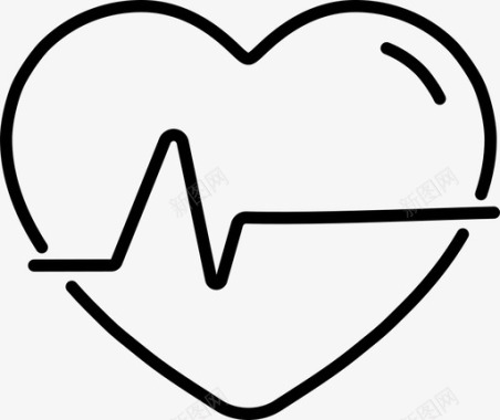 心脏心电图心跳图标图标