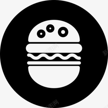 三明治汉堡圆形食品图标图标