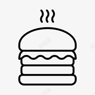 汉堡双层肉饼快餐图标图标