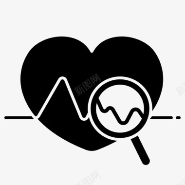 心脏检查回声医疗保健图标图标