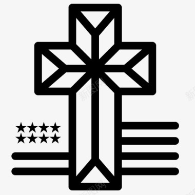 美国教会十字架图标图标