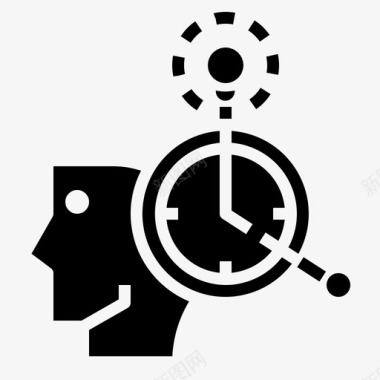 时间流逝时间大脑机会时钟图标图标