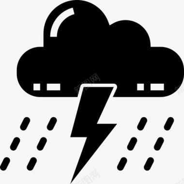 150暴风雨天气150固体图标图标