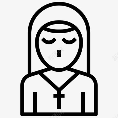 修女修女天主教徒基督徒图标图标