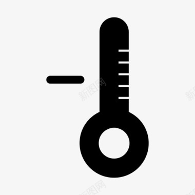 温度计减号冷降温图标图标