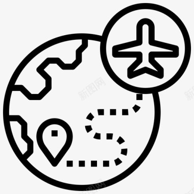 环游世界飞机旅行图标图标