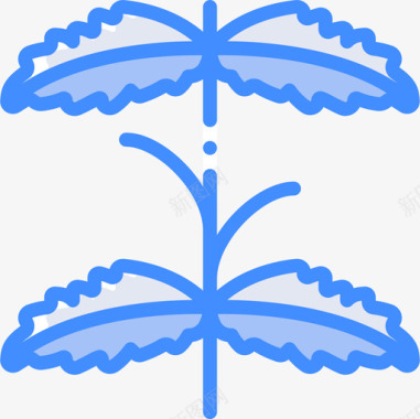 薄荷植物4蓝色图标图标