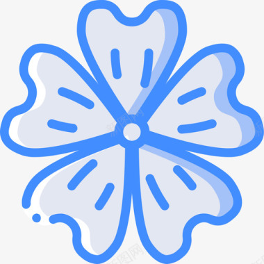 锦葵植物学4蓝色图标图标
