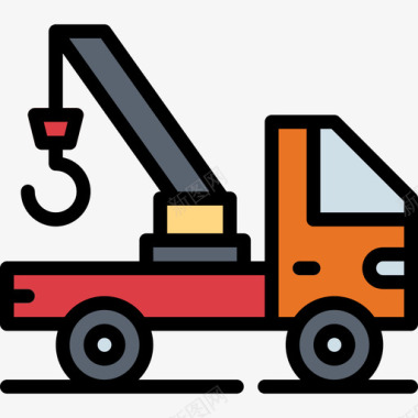 爱心服务拖车汽车服务29线性颜色图标图标