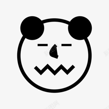 熊猫紧张动物表情图标图标