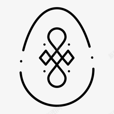 复活节彩蛋装饰东方规则点线图标图标
