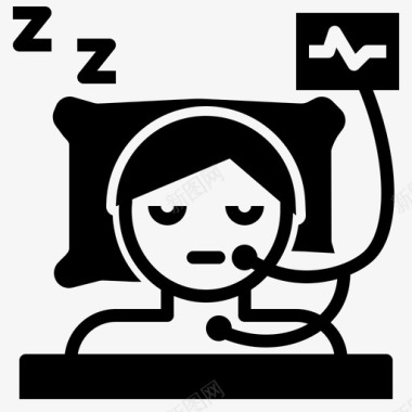 多导睡眠图频率健康图标图标