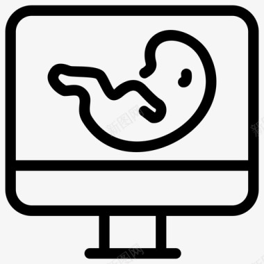 婴儿超声波电脑孕妇图标图标