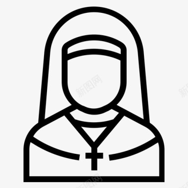 修女天主教修女修道院传教士图标图标