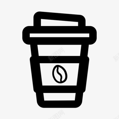 塑料杯咖啡第一卷图标图标